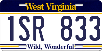 WV license plate 1SR833