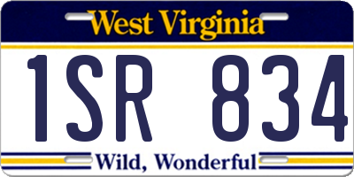 WV license plate 1SR834