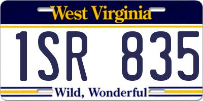 WV license plate 1SR835