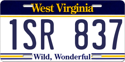 WV license plate 1SR837
