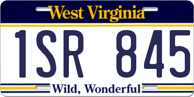 WV license plate 1SR845