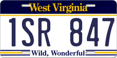 WV license plate 1SR847