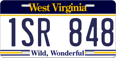 WV license plate 1SR848