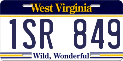 WV license plate 1SR849
