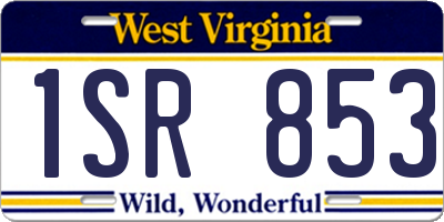 WV license plate 1SR853