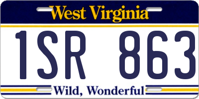 WV license plate 1SR863