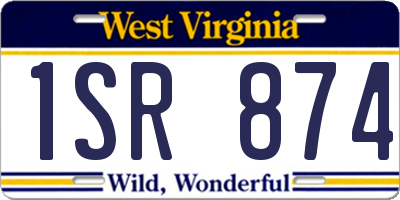 WV license plate 1SR874