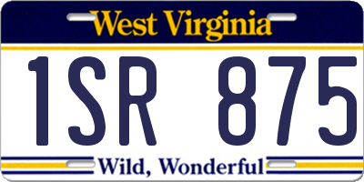 WV license plate 1SR875