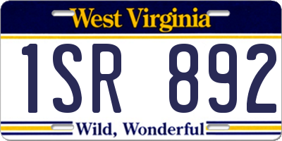 WV license plate 1SR892