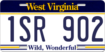 WV license plate 1SR902