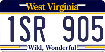 WV license plate 1SR905