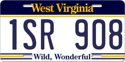 WV license plate 1SR908