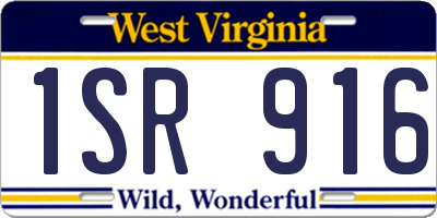 WV license plate 1SR916