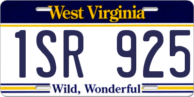 WV license plate 1SR925