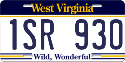 WV license plate 1SR930