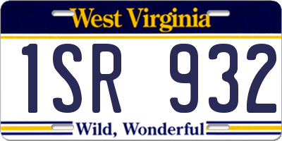 WV license plate 1SR932