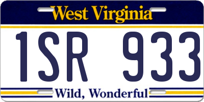 WV license plate 1SR933