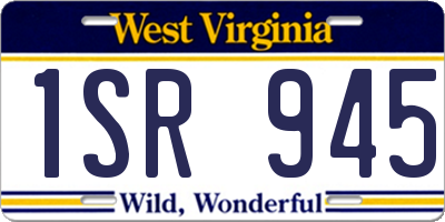 WV license plate 1SR945