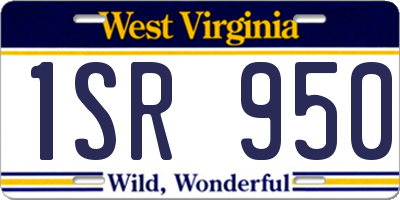 WV license plate 1SR950