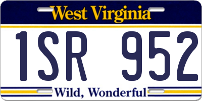 WV license plate 1SR952