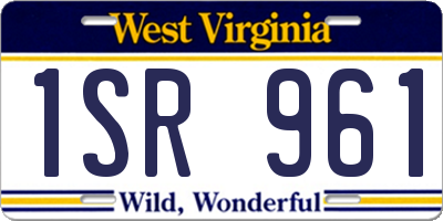 WV license plate 1SR961