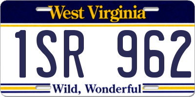 WV license plate 1SR962