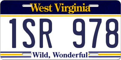 WV license plate 1SR978