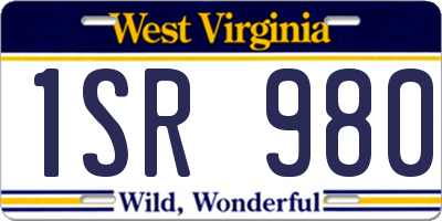 WV license plate 1SR980