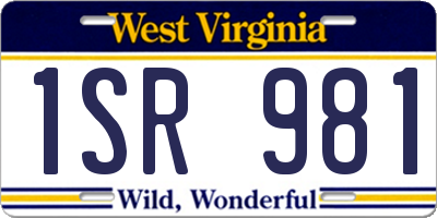 WV license plate 1SR981