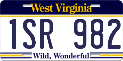 WV license plate 1SR982