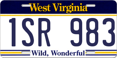 WV license plate 1SR983