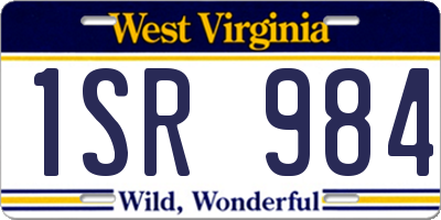 WV license plate 1SR984