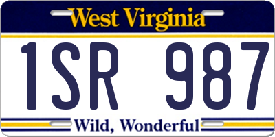 WV license plate 1SR987