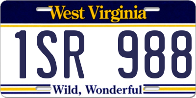 WV license plate 1SR988