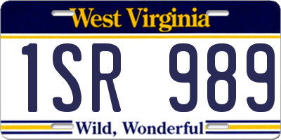 WV license plate 1SR989