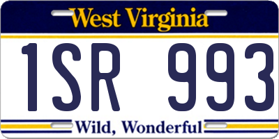 WV license plate 1SR993
