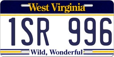 WV license plate 1SR996