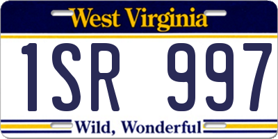 WV license plate 1SR997