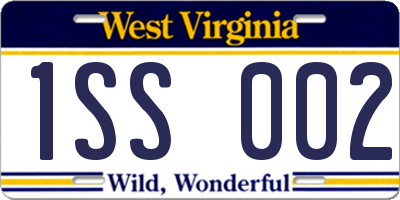 WV license plate 1SS002