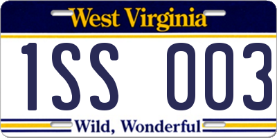WV license plate 1SS003