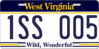 WV license plate 1SS005