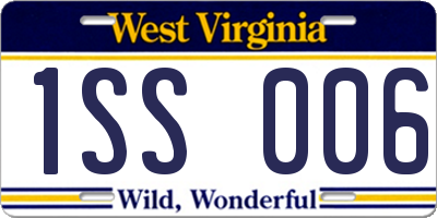 WV license plate 1SS006
