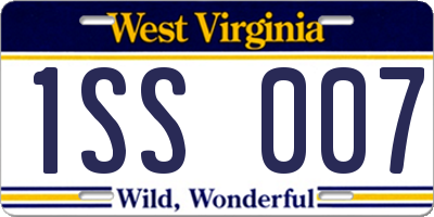 WV license plate 1SS007