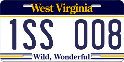 WV license plate 1SS008