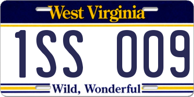 WV license plate 1SS009