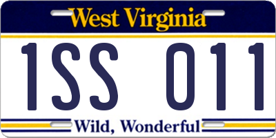 WV license plate 1SS011