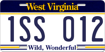 WV license plate 1SS012