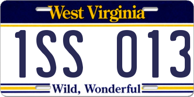 WV license plate 1SS013