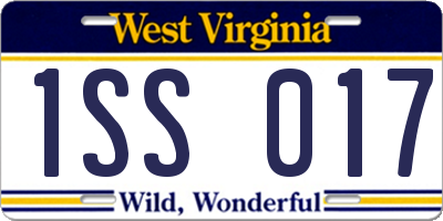 WV license plate 1SS017