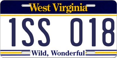 WV license plate 1SS018